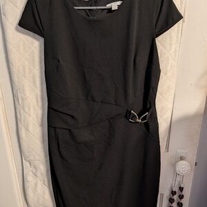 New York & Company Black Mini Dress with Silver Accent